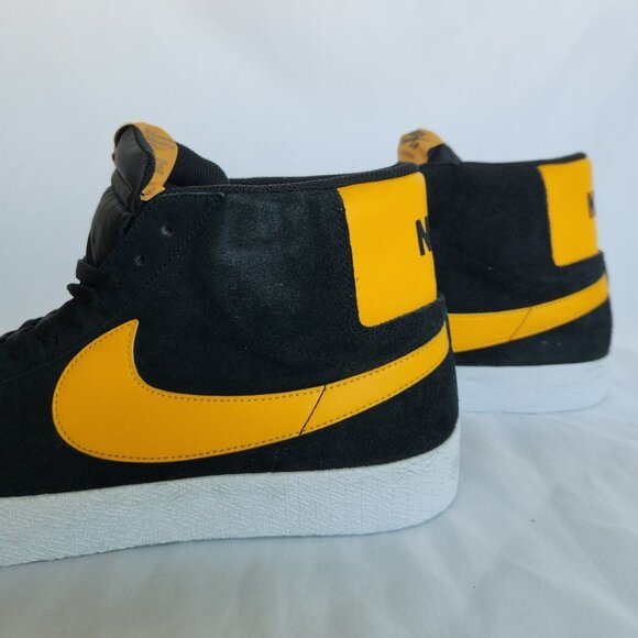 SIZE 15 MEN\'S NIKE SB ZOOM BLAZER MID BLACK YELLOW 864349-009 main image 5